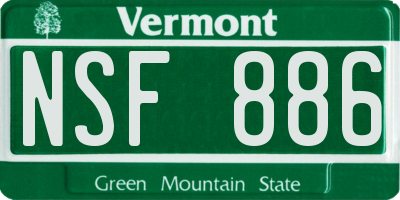 VT license plate NSF886