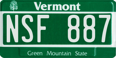 VT license plate NSF887
