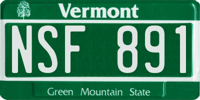 VT license plate NSF891