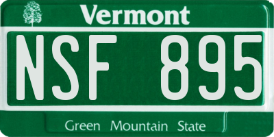 VT license plate NSF895