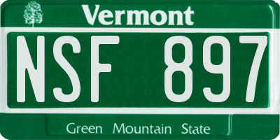VT license plate NSF897