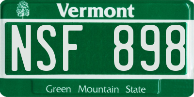 VT license plate NSF898