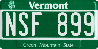 VT license plate NSF899
