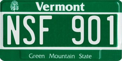 VT license plate NSF901