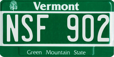 VT license plate NSF902