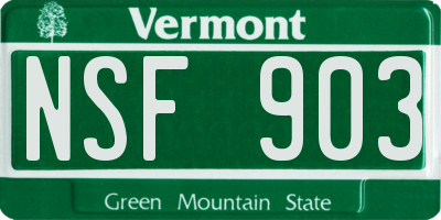 VT license plate NSF903