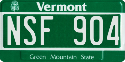 VT license plate NSF904