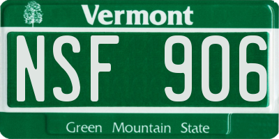 VT license plate NSF906