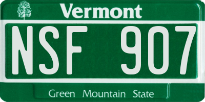 VT license plate NSF907