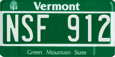 VT license plate NSF912