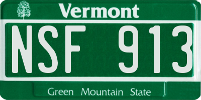 VT license plate NSF913