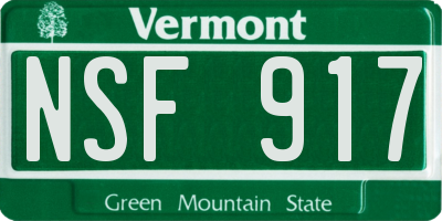 VT license plate NSF917