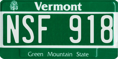 VT license plate NSF918