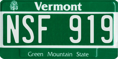 VT license plate NSF919