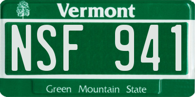 VT license plate NSF941