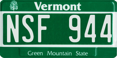 VT license plate NSF944