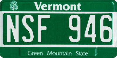 VT license plate NSF946