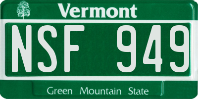 VT license plate NSF949