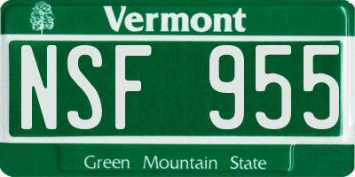 VT license plate NSF955