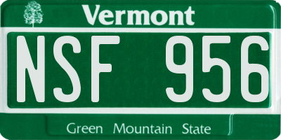 VT license plate NSF956