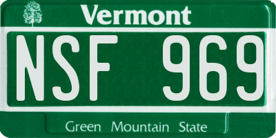 VT license plate NSF969