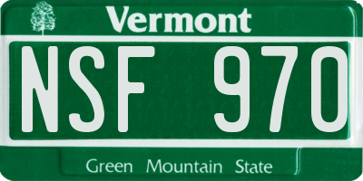 VT license plate NSF970