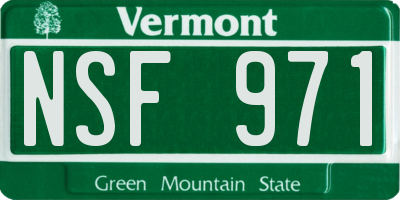 VT license plate NSF971