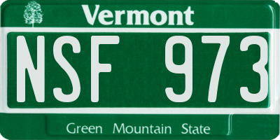 VT license plate NSF973