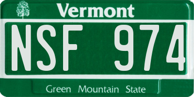 VT license plate NSF974