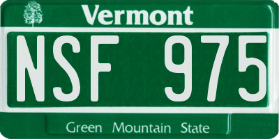 VT license plate NSF975