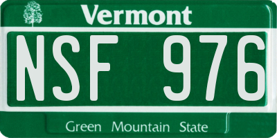 VT license plate NSF976
