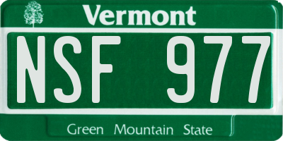 VT license plate NSF977