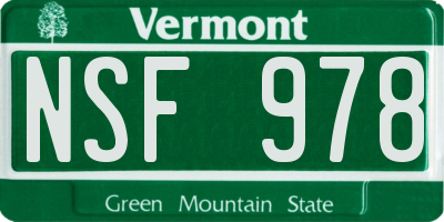 VT license plate NSF978
