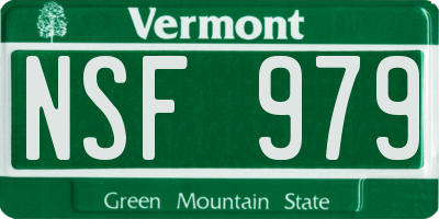 VT license plate NSF979