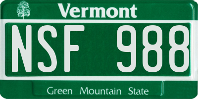 VT license plate NSF988
