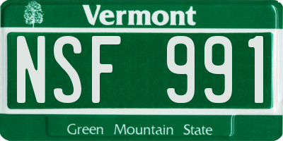 VT license plate NSF991