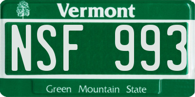 VT license plate NSF993