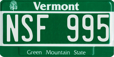 VT license plate NSF995