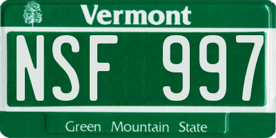 VT license plate NSF997