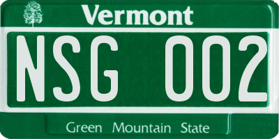 VT license plate NSG002
