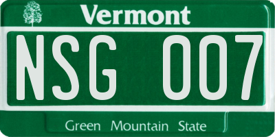 VT license plate NSG007
