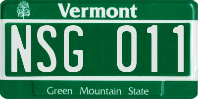 VT license plate NSG011