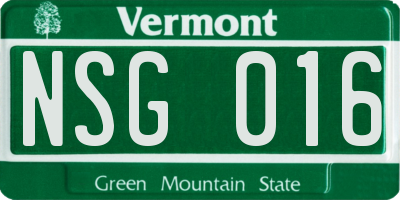 VT license plate NSG016