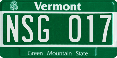 VT license plate NSG017