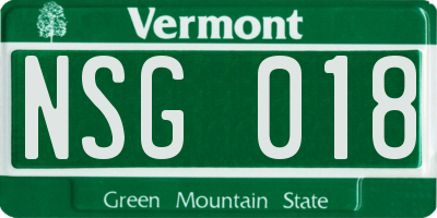 VT license plate NSG018