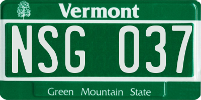 VT license plate NSG037