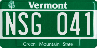 VT license plate NSG041