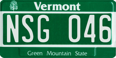 VT license plate NSG046