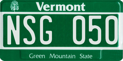 VT license plate NSG050