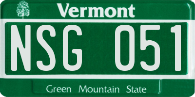 VT license plate NSG051